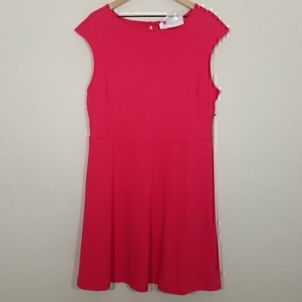NWT New York & Company Short Sleeve Dress Pink with Pockets Size XL
